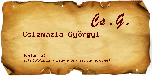 Csizmazia Györgyi névjegykártya