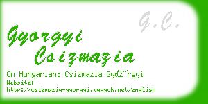 gyorgyi csizmazia business card